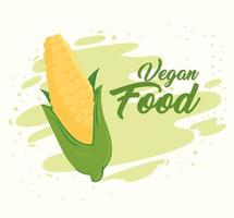 vegansk matkoncept med färsk cob majs vektor