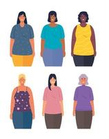 interracial kvinnor tillsammans, mångfald och multikulturalism koncept vektor