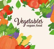 Gemüse Banner, Konzept für gesundes und veganes Essen vektor