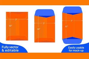 politik öppen slutet kuvert eller katalog kuvert 7x10 tum Död linje mall och kuvert design 3d låda vektor