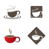 kaffekopp logotyp bilder set vektor