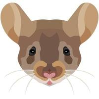 mus ansikte. ett illustration av de munkorg av en skön råtta är avbildad. ljus porträtt på en vit bakgrund. vektor grafik. djur- logotyp