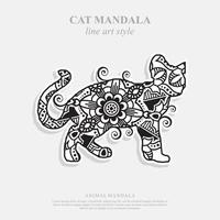 Katzenmandala. Vintage dekorative Elemente. orientalisches Muster, Vektorillustration. vektor