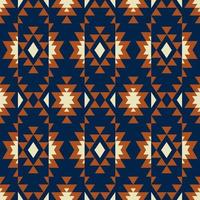 aztec navajo årgång blå färgrik mönster. aztec navajo geometrisk form sömlös mönster bakgrund. etnisk sydväst mönster använda sig av för tyg, Hem dekoration element, klädsel, omslag. vektor