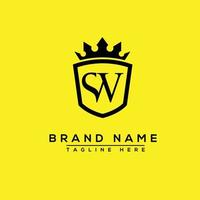 sw einzigartig Unternehmen Marke Name Logo Design vektor