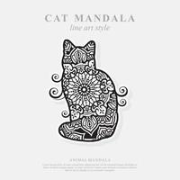 Katzenmandala. Vintage dekorative Elemente. orientalisches Muster, Vektorillustration. vektor