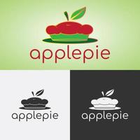 logotyp design med äpple paj begrepp vektor