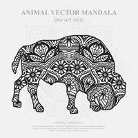 bison mandala. vintage dekorativa element. orientaliskt mönster, vektorillustration. vektor