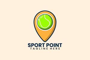 platt modern tennis boll stift punkt logotyp mall vektor