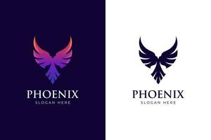 genial fliegen Phönix Gradient Logo Illustration zwei Ausführung vektor