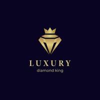 Luxus Diamant König mit Schmuck elegant Logo Symbol Design Konzept zum Schmuck Geschäft Geschäft Identität Logo Illustration vektor