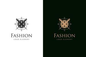 elegant minimalistisch Schneider Geschäft Mode Logo Design mit Nähen Nadel Vektor Element