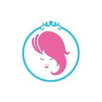 vektor logotyp för kvinna salonger och butiker, en ung skön kvinna
