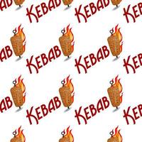 Döner Kebab Logo Muster schnell Lebensmittel. nahtlos Muster. vektor