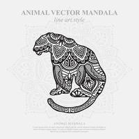 Panther Mandala. Vintage dekorative Elemente. orientalisches Muster, Vektorillustration. vektor