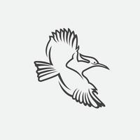colibri eller brummande fågel ikoner. vektor isolerat uppsättning av flygande fåglar med spridning fladdrande vingar