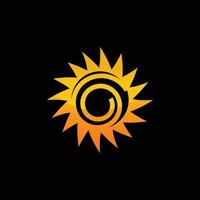 Sonne Vektor isoliert Sommer-Icon-Design. Vektor gelbes Sonnensymbol