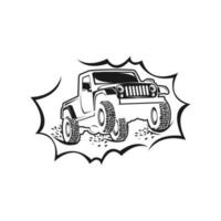 Offroad Logo. Emblem extrem Wettbewerb. Abenteuer suv und Auto Verein Offroad Elemente. schön Vektor Illustration mit einzigartig texturiert Briefe isoliert auf Weiß Hintergrund.