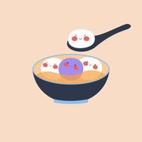 kawaii Chinesisch Neu Jahr Essen Vektor Illustration