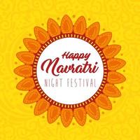Navratri Hindu Feier Poster mit Blumendekoration vektor