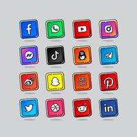 Sozial Medien modern Logo Symbol einstellen vektor