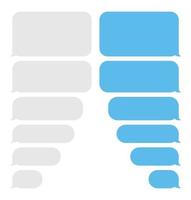 blå och grå meddelande bubblor uppsättning. SMS vektor design mall för budbärare chatt