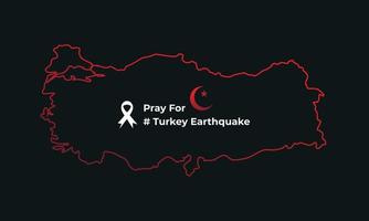 be för Kalkon jordbävning Kalkon nationell flagga och Karta illustration jordbävning tragedi i Kalkon bakgrund. Kalkon jordbävning katastrof februari 5, 2023 vektor