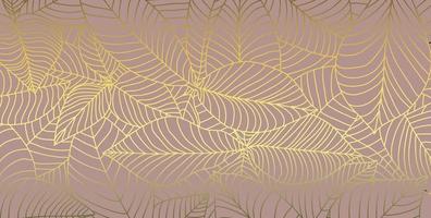 abstrakta guldlinjer bladmönster vektor