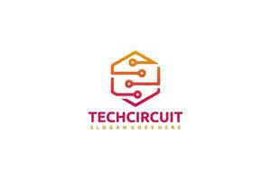 Teknik Circuit Logo vektor