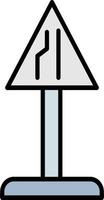 Ende von zusätzlich Fahrbahn Vektor Symbol