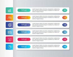 vektor infographic designmall med 6 steg alternativ