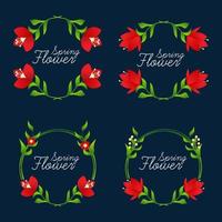 Sammlung von schönen Blumenrahmen, Vektor-Illustration. Hochzeitsblumen. vektor