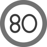 80 hastighet begränsa vektor ikon