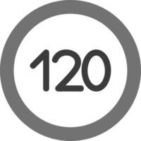 120 Geschwindigkeit Grenze Vektor Symbol