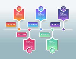 Geschäftsinfografiken. Zeitleiste mit 5 Schritten oder Optionen vektor