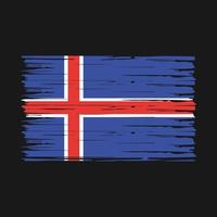 Pinselvektor für die isländische Flagge vektor