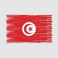 Pinselvektor mit tunesischer Flagge vektor