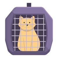 Essen Katze Käfig Symbol Karikatur Vektor. Haustier Träger vektor