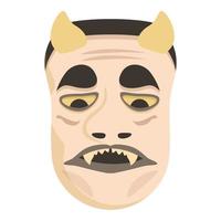 nein Maske Symbol Karikatur Vektor. Japan Gesicht vektor