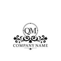 Brief qm Blumen- Logo Design. Logo zum Frauen Schönheit Salon Massage kosmetisch oder Spa Marke vektor