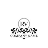Brief rv Blumen- Logo Design. Logo zum Frauen Schönheit Salon Massage kosmetisch oder Spa Marke vektor