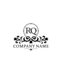 brev rq blommig logotyp design. logotyp för kvinnor skönhet salong massage kosmetisk eller spa varumärke vektor