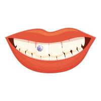 Zahnarzt Zahn Juwel Symbol Karikatur Vektor. Dental Pflege vektor