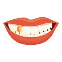oral ädelsten ikon tecknad serie vektor. tänder vård vektor