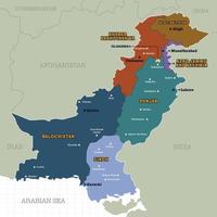 Land Karte von Pakistan vektor