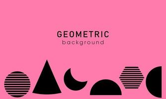 geometrisk abstrakt bakgrunder design. sammansättning av enkel geometrisk former på rosa bakgrund. vektor