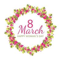 Frauen Tag Rahmen mit Frühling Blumen. 8 März Einladung Karte. vektor