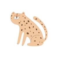 Karikatur Leopard. eben Stil, bunt Vektor zum Kinder. Baby Design zum Karten, Poster Dekoration, drucken