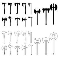 Axt Vektor Symbol Satz. Poleaxe Illustration Zeichen Sammlung. Waffe Symbol oder Logo.