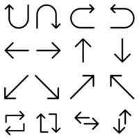 Pfeile Symbol Vektor Satz. Schnittstelle Illustration Zeichen Sammlung. Multimedia Symbol oder Logo.